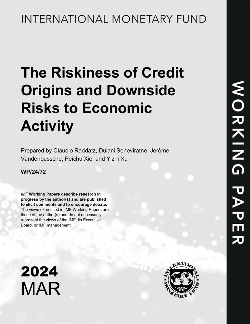 《IMF-信贷来源的风险与经济活动的下行风险（英）-2024.3-53页》 - 第1页预览图
