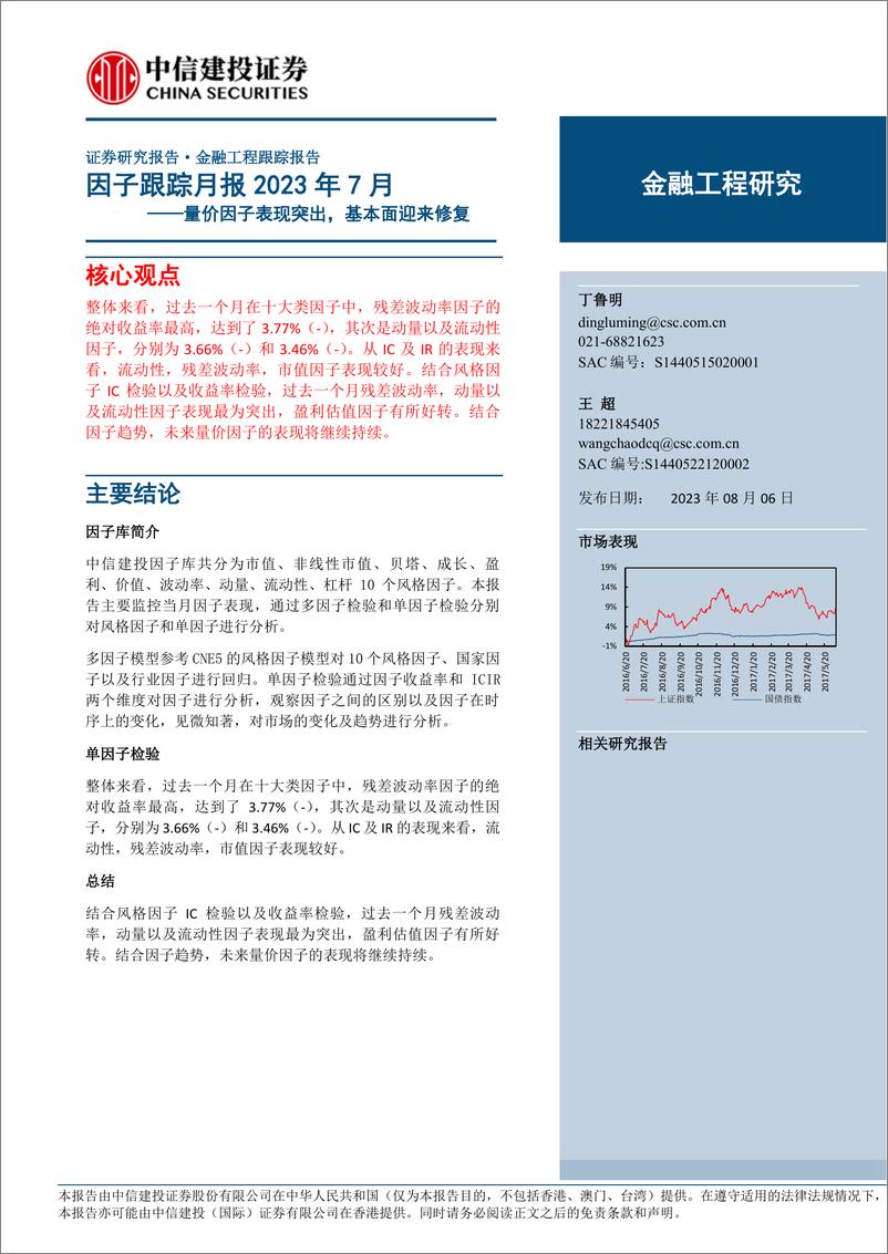 《因子跟踪月报2023年7月：量价因子表现突出，基本面迎来修复-20230806-中信建投-17页》 - 第1页预览图