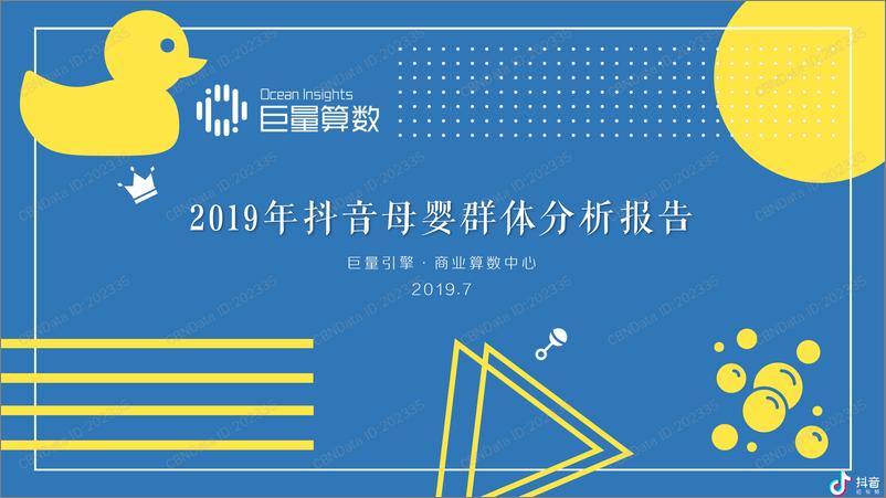 《2019抖音母婴群体分析报告》 - 第1页预览图