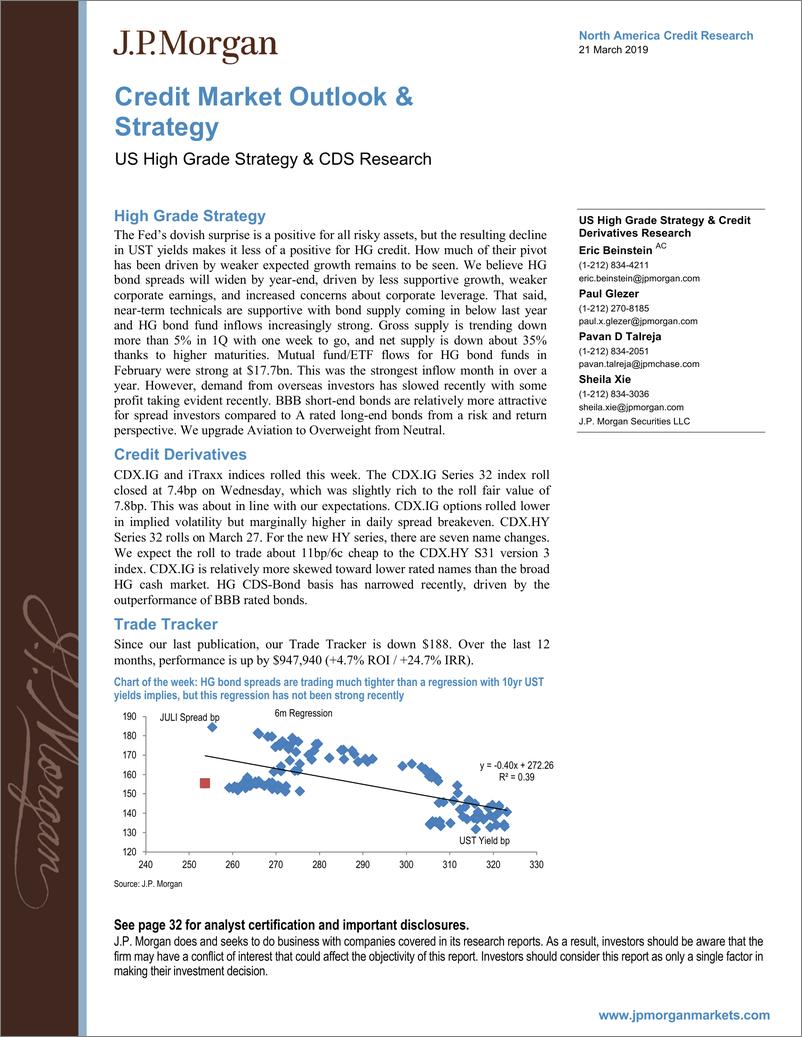 《J.P. 摩根-美股-信贷策略-美国信贷市场与策略：高级战略与CDS研究-2019.3.21-34页》 - 第1页预览图