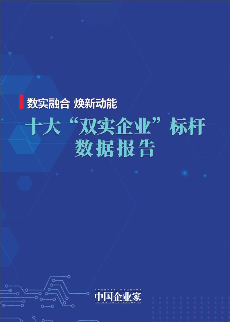 《中国企业家：2023十大“双实企业”标杆数据报告-数实融合 换新动能》 - 第1页预览图