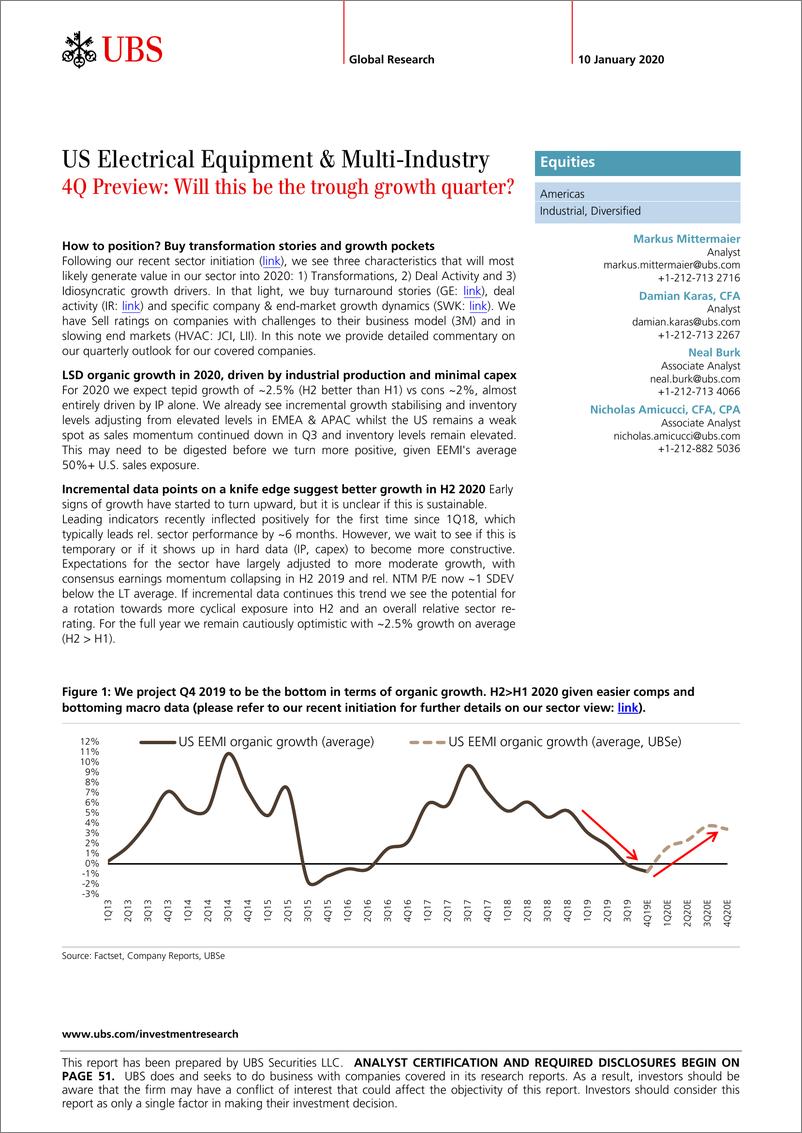 《瑞银-美股-电子设备行业-美国电子设备与多产业2019年Q4预览：这会是一个增长低谷的季度么？-2020.1.10-59页》 - 第1页预览图
